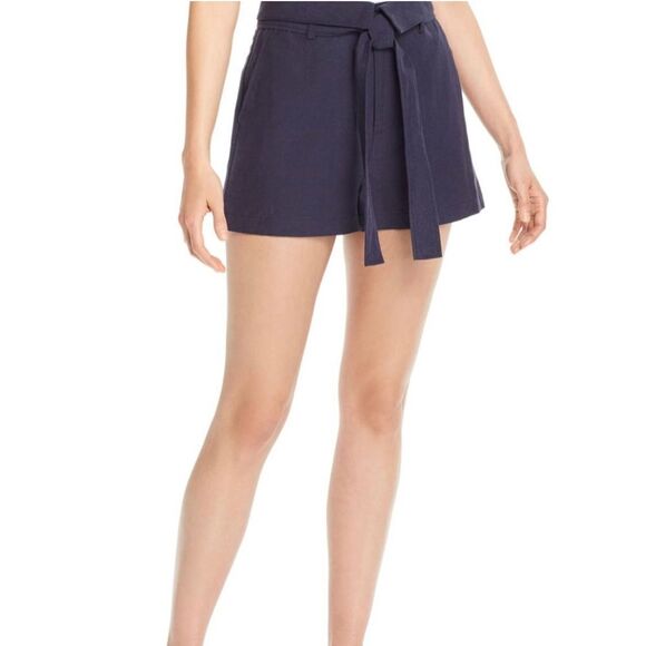 “AQUA” Fold Over‎ Paper Bag Belted Shorts - NWT - Picture 3 of 7